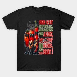 Red Hot Style Rockin the Beat, Groovy Veggie Band T-Shirt